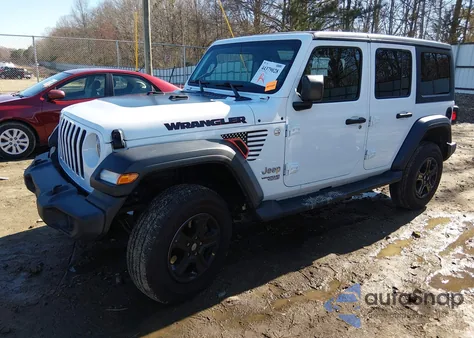 2018 Jeep Wrangler Unlimited Sport S 4X4 z USA, uszkodzony, nr VIN 1C4HJXDG3JW123175